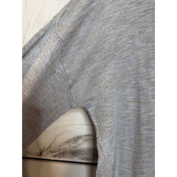 Vince Sweater M Part Linen Blue/Gray Lightweight Designer - Picture 6 of 6